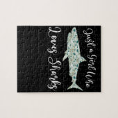 Gewoon een meisje dat van haaien houdt - geeft zee legpuzzel (Horizontaal)