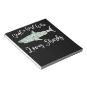 Gewoon een meisje dat van haaien houdt - geeft zee notitieblok (Schuin)