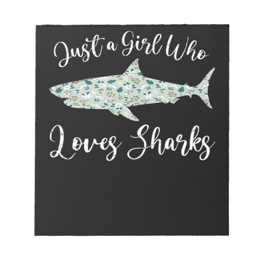 Gewoon een meisje dat van haaien houdt - geeft zee notitieblok (Voorkant)