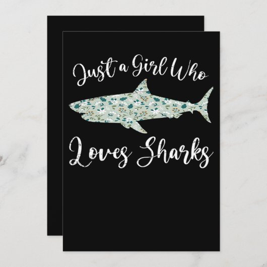 Gewoon een meisje dat van haaien houdt - geeft zee save the date (Voorkant / Achterkant)