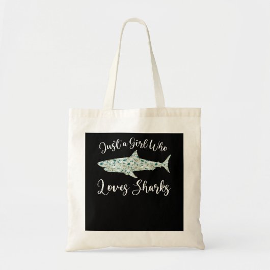 Gewoon een meisje dat van haaien houdt - geeft zee tote bag (Voorkant)