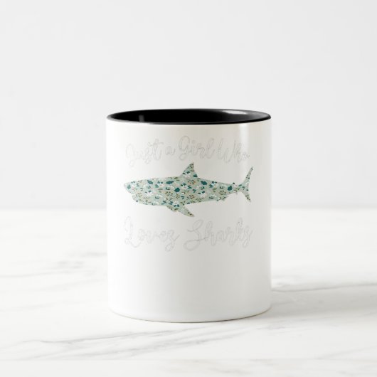 Gewoon een meisje dat van haaien houdt - geeft zee tweekleurige koffiemok (Center)
