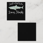 Gewoon een meisje dat van haaien houdt - geeft zee vierkante visitekaartje (Voorkant / Achterkant)