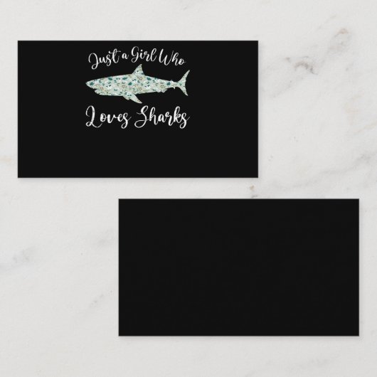 Gewoon een meisje dat van haaien houdt - geeft zee visitekaartje (Voorkant / Achterkant)