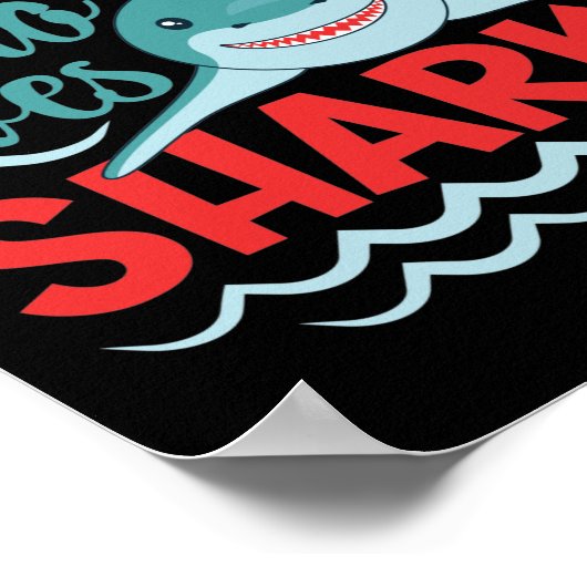 Gewoon een meisje dat van haaien houdt poster (Hoek)