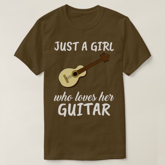 Gewoon een meisje dat van haar akoestische gitaar  t-shirt (Design voorkant)