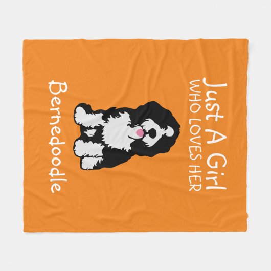 Gewoon een meisje dat van haar Bernedole houdt Fleece Deken (Voorkant (Horizontaal))