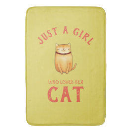 Gewoon een meisje dat van haar Cat houdt Badmat