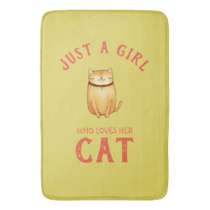 Gewoon een meisje dat van haar Cat houdt Badmat