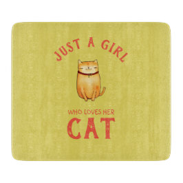 Gewoon een meisje dat van haar Cat houdt Snijplank