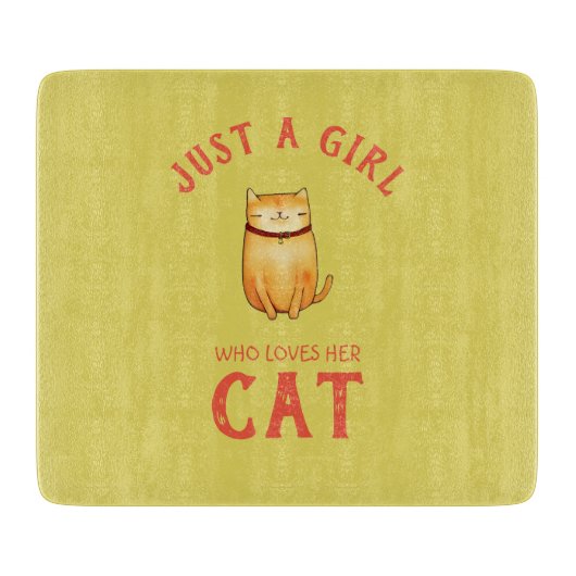 Gewoon een meisje dat van haar Cat houdt Snijplank (Voorkant)