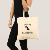 Gewoon een meisje dat van haar Dachshund houdt Tote Bag (Voorkant (product))