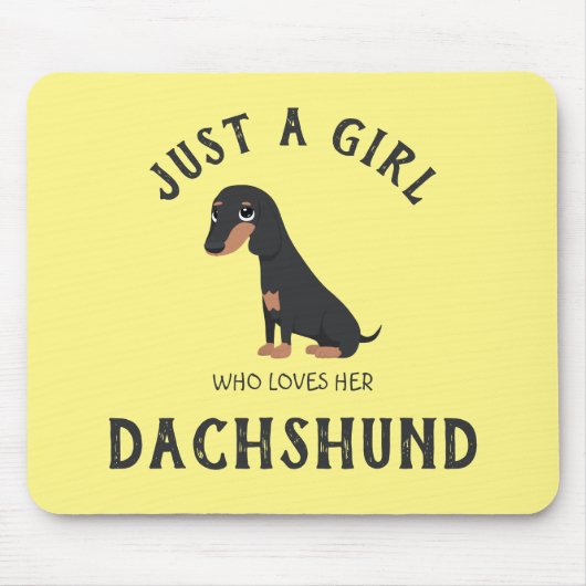 Gewoon een meisje dat van haar Dachshund Muismat h (Voorkant)