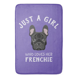 Gewoon een meisje dat van haar Frenchie houdt Badmat