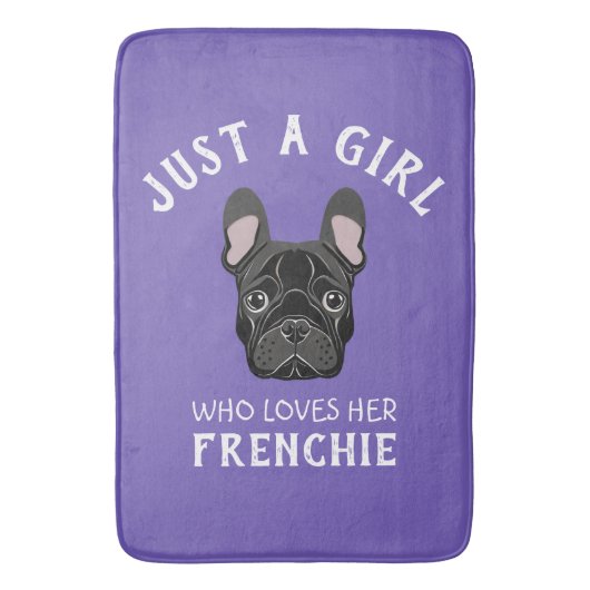 Gewoon een meisje dat van haar Frenchie houdt Badmat (Voorkant Verticaal)