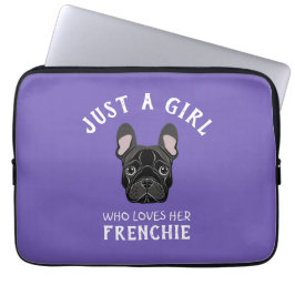 Gewoon een meisje dat van haar Frenchie houdt Laptop Sleeve