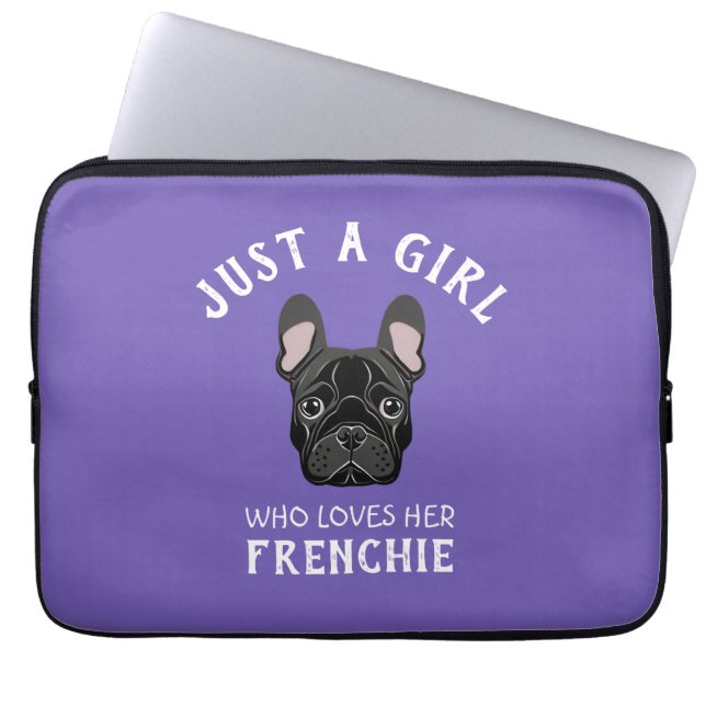 Gewoon een meisje dat van haar Frenchie houdt Laptop Sleeve (Voorkant)