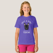 Gewoon een meisje dat van haar Frenchie houdt T-shirt (Voorkant volledig)