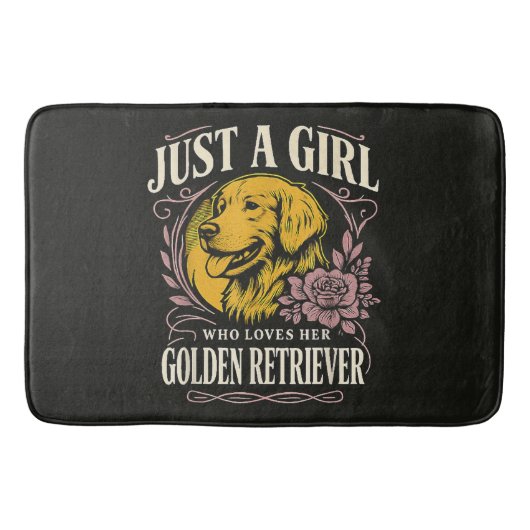 Gewoon een meisje dat van haar golden retriever ho badmat (Voorkant)