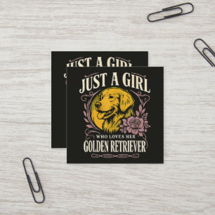 Gewoon een meisje dat van haar golden retriever ho vierkante visitekaartje