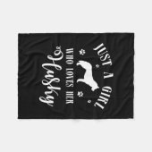 Gewoon een meisje dat van haar Husky houdt | Husky Fleece Deken (Voorkant (Horizontaal))