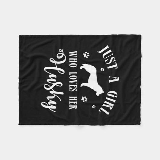 Gewoon een meisje dat van haar Husky houdt | Husky Fleece Deken (Voorkant (Horizontaal))