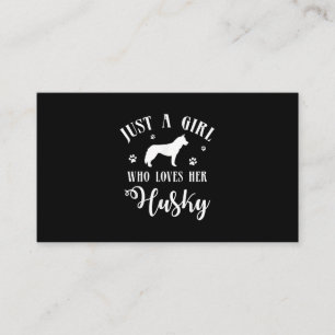 Gewoon een meisje dat van haar Husky houdt Husky Visitekaartje