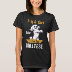 Gewoon een meisje dat van haar Maltees houdt T-shirt