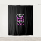 Gewoon een meisje dat van haar polydactyl kat houd wandkleed (Voorkant)