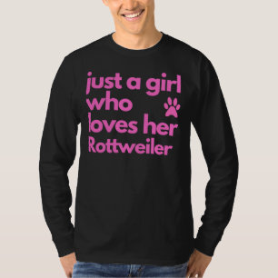 Gewoon een meisje dat van haar rottweiler houdt 4 t-shirt