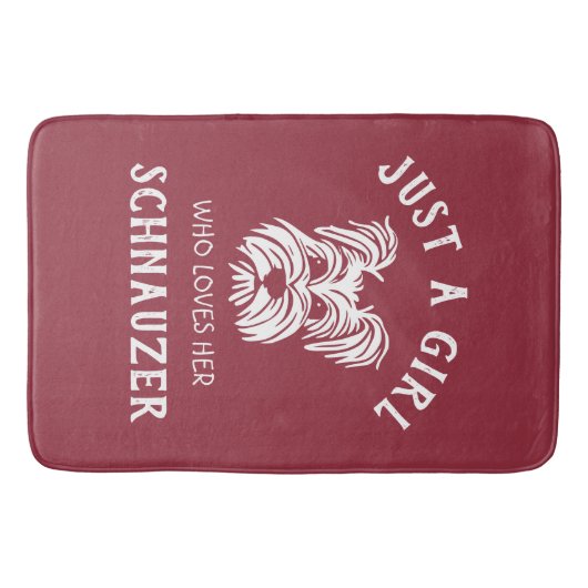 Gewoon een meisje dat van haar Schnauzer houdt Badmat (Voorkant)