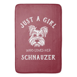 Gewoon een meisje dat van haar Schnauzer houdt Badmat