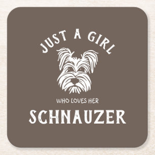 Gewoon een meisje dat van haar Schnauzer houdt Kartonnen Onderzetters