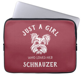 Gewoon een meisje dat van haar Schnauzer houdt Laptop Sleeve