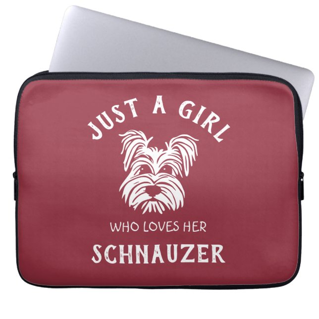 Gewoon een meisje dat van haar Schnauzer houdt Laptop Sleeve (Voorkant)