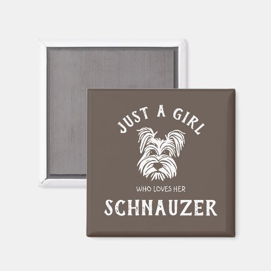 Gewoon een meisje dat van haar Schnauzer houdt Magneet (Voorkant / Achterkant)