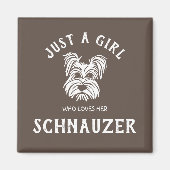 Gewoon een meisje dat van haar Schnauzer houdt Magneet (Voorkant)