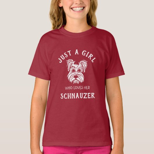 Gewoon een meisje dat van haar Schnauzer houdt T-shirt (Voorkant)