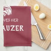Gewoon een meisje dat van haar Schnauzer houdt Theedoek (Quarter Fold)