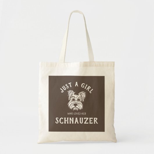 Gewoon een meisje dat van haar Schnauzer houdt Tote Bag (Voorkant)