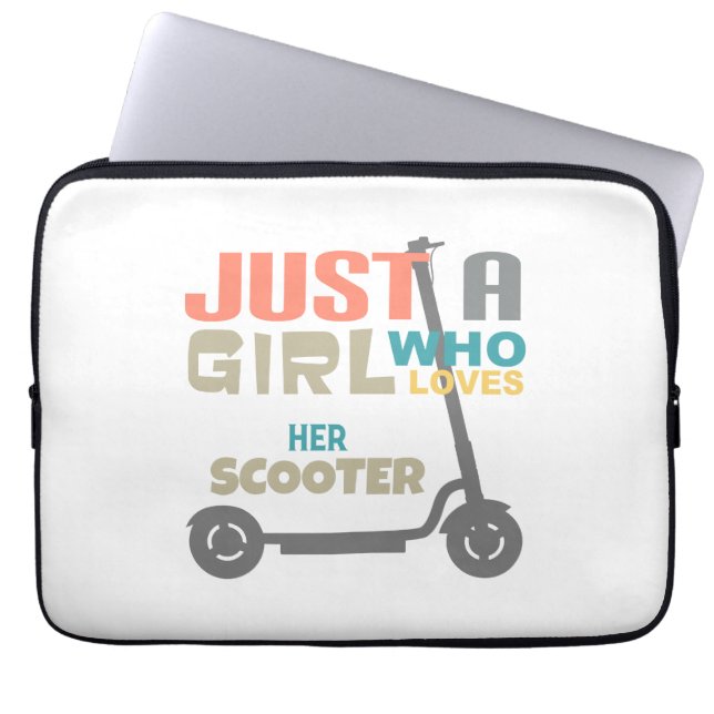 Gewoon een meisje dat van haar scooter houdt laptop sleeve (Voorkant)