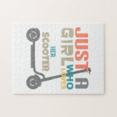 Gewoon een meisje dat van haar scooter houdt legpuzzel (Horizontaal)