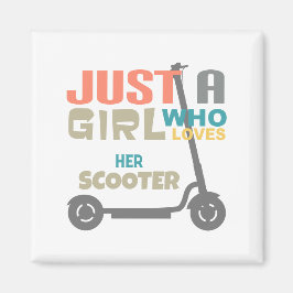 Gewoon een meisje dat van haar scooter houdt magneet