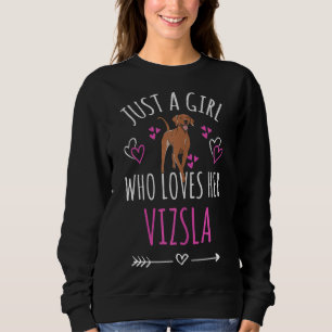 Gewoon een meisje dat van haar Vizsla Viszla-Honde Trui