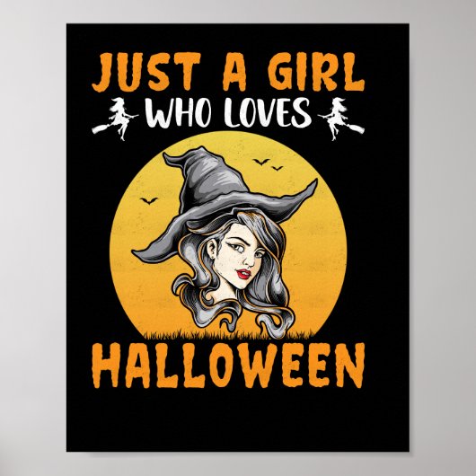 Gewoon een meisje dat van Halloween design houdt Poster (Voorkant)