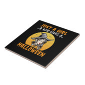 Gewoon een meisje dat van Halloween design houdt Tegeltje (Zijkant)
