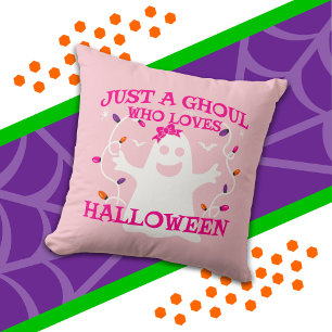Gewoon Een Meisje Dat Van Halloween Houdt Mooie Ro Kussen
