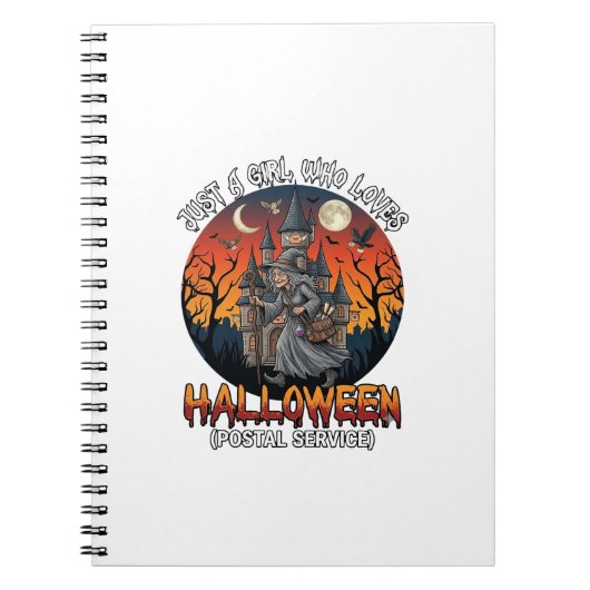 Gewoon Een Meisje Dat Van Halloween Postdienst Gra Notitieboek (Voorkant)