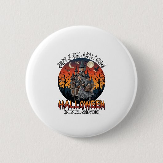 Gewoon Een Meisje Dat Van Halloween Postdienst Gra Ronde Button 5,7 Cm (Voorkant)