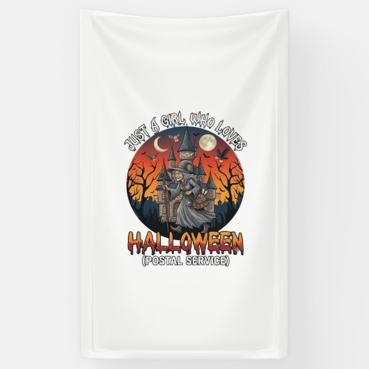 Gewoon Een Meisje Dat Van Halloween Postdienst Gra Spandoek (Verticaal)